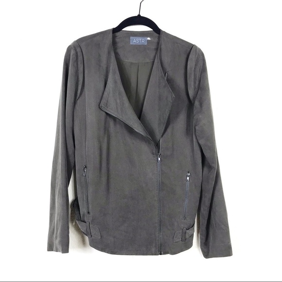 ASTR The Label Faux Suede Asymmetrical Moto Jacket - Picture 2 of 7